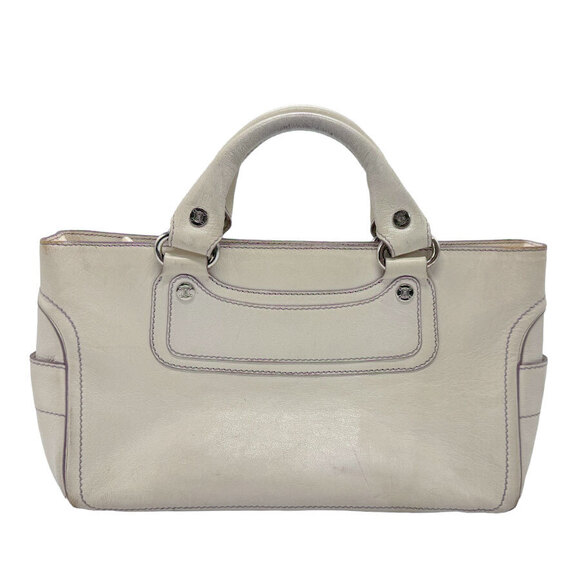 Celine Handbags - Celine Boogie Bag White Leather
